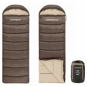 Campingwise Sac de Couchage | 4 Saisons | 220 x 75 cm | Sac de Rangement Extra résistant et Fermeture éclair