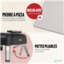 LIVIN' Four à pizza en bois – Thermomètre intégré et pierre à pizza en bois incluse – Machine à pizza en acier inoxydable pour d