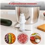 AoraKitchen Hachoir - 5 litres - 2 vitesses - Chopper - 2000 W - Électrique - 4 lames en acier inoxydable