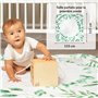 ODOXIA Couverture Etape Bébé en Français | Langes Coton Bébé | Tapis Mois Bebe Garçon Ou Fille, Unisexe | Thème Feuilles | Cadea
