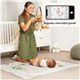 ODOXIA Couverture Etape Bébé en Français | Langes | Tapis Mois Garçon Ou Fille, Unisexe | Thème Feuilles Et Cadres | Cadeau Baby