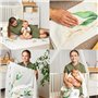 ODOXIA Couverture Etape Bébé en Français | Langes | Tapis Mois Garçon Ou Fille, Unisexe | Thème Feuilles Et Cadres | Cadeau Baby