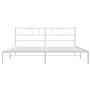 vidaXL Cadre de Lit avec Tête de Lit, Lit de Double avec Sommier à Lattes, Lit Adulte avec Rangement Chambre, Moderne, Blanc 180