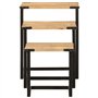 vidaXL Tables Basses Gigognes 3 pcs, Tables d'Appoint, Bouts de Canapé, Meubles de Salon Salle de Séjour, Bois Massif de Manguie