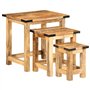vidaXL Tables d'appoint gigognes 3 pcs Bois de manguier Massif Brut