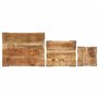 vidaXL Tables d'appoint gigognes 3 pcs Bois de manguier Massif Brut, Table gigogne, Support gigogne, Table gigogne de Salon