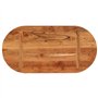 vidaXL Dessus de Table, Plateau de Table, Dessus de Table de Remplacement Salle de Séjour Intérieur, 80x40x2,5 cm Ovale Bois Mas