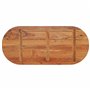 vidaXL Dessus de Table, Plateau de Table, Dessus de Table de Remplacement Salle de Séjour Intérieur, 90x40x2,5 cm Ovale Bois Mas