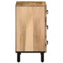 vidaXL Table de Chevet, Armoire de Nuit avec Tiroirs, Table de Télévision, Meuble de Rangement Chambre, Rétro, Bois de Manguier 