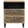 vidaXL Table de Chevet, Armoire de Nuit avec Tiroirs, Table de Télévision, Meuble de Rangement Chambre, Rétro, Bois de Manguier 