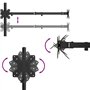 vidaXL Support de Moniteur Triple, Support d'Écran PC avec Hauterur Réglable, Bras pour Moniteur d’Ordinateur Bureau, Noir Acier
