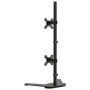 vidaXL Support de Moniteur Double, Support d'Écran PC avec Hauterur Réglable, Bras pour Moniteur d’Ordinateur Bureau, Noir Acier