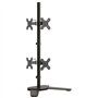 vidaXL Support de Moniteur Double, Support d'Écran PC avec Hauterur Réglable, Bras pour Moniteur d’Ordinateur Bureau, Noir Acier
