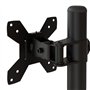 vidaXL Support de Moniteur Double, Support d'Écran PC avec Hauterur Réglable, Bras pour Moniteur d’Ordinateur Bureau, Noir Acier