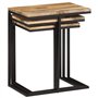 vidaXL Tables Gigognes 3 pcs, Ensemble de Tables Basses Empilables, Bouts de Canapé, Meuble de Salon, Moderne, Bois Massif d'Aca