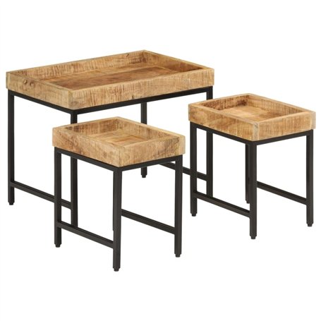 vidaXL Tables Basses Gigognes 3pcs