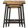 vidaXL Tables Basses Gigognes 3 pcs, Tables d'Appoint Empilables, Tables de Chevet, Bout de Canapé Salon, Bois Massif de Manguie