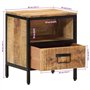 vidaXL Table de Chevet 40x35x50 cm Bois de manguier Massif