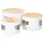 vidaXL Tables de Bar Forme Tambour 3 pcs Bois de manguier Massif Brut