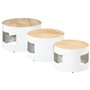 vidaXL Tables de Bar Forme Tambour 3 pcs Bois de manguier Massif Brut, Table de Bar, Table de Bar de Jardin, Table de Bar de Bal