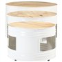 vidaXL Tables de Bar Forme Tambour 3 pcs Bois de manguier Massif Brut, Table de Bar, Table de Bar de Jardin, Table de Bar de Bal
