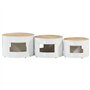 vidaXL Tables de Bar Forme Tambour 3 pcs Bois de manguier Massif Brut, Table de Bar, Table de Bar de Jardin, Table de Bar de Bal