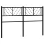 vidaXL Tête de Lit, Accessoire de Lit avec Pieds, Tête de Cadre de Lit, Meuble de Chambre à Coucher Maison Intérieur, Métal Noir