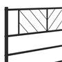 vidaXL Tête de Lit, Accessoire de Lit avec Pieds, Tête de Cadre de Lit, Meuble de Chambre à Coucher Maison Intérieur, Métal Noir