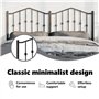 vidaXL Tête de Lit, Accessoire de Lit avec Pieds, Tête de Cadre de Lit, Meuble de Chambre à Coucher Maison Intérieur, Métal Noir