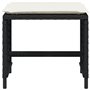 vidaXL Lot de 4 Tabourets de Jardin avec Coussins, Chaises de Patio, Sièges de Terrasse, Meubles d'Extérieur Arrière-Cour, Noir 