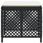 vidaXL Lot de 4 Tabourets de Jardin avec Coussins, Chaises de Patio, Sièges de Terrasse, Meubles d'Extérieur Arrière-Cour, Noir 