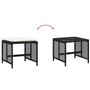 vidaXL Lot de 4 Tabourets de Jardin avec Coussins, Chaises de Patio, Sièges de Terrasse, Meubles d'Extérieur Arrière-Cour, Noir 