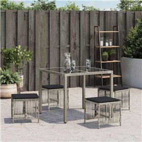 vidaXL Lot de 4 Tabourets de Jardin avec Coussins