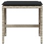 vidaXL Lot de 4 Tabourets de Jardin avec Coussins, Chaises de Patio, Sièges de Terrasse, Meubles d'Extérieur, Gris Clair Résine 