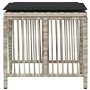 vidaXL Lot de 4 Tabourets de Jardin avec Coussins, Chaises de Patio, Sièges de Terrasse, Meubles d'Extérieur, Gris Clair Résine 
