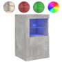 vidaXL Armoires Latérales et Lumières LED 2 pcs, Buffets avec Porte, Meubles de Rangement, Organisateur de Salon, Moderne, Gris 