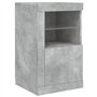 vidaXL Armoires Latérales et Lumières LED 2 pcs, Buffets avec Porte, Meubles de Rangement, Organisateur de Salon, Moderne, Gris 