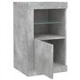 vidaXL Armoires Latérales et Lumières LED 2 pcs, Buffets avec Porte, Meubles de Rangement, Organisateur de Salon, Moderne, Gris 