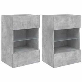 vidaXL Meubles TV Muraux et Lumières LED 2pcs