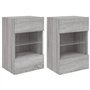 vidaXL Meubles TV muraux et lumières LED 2pcs Sonoma Gris 40x30x60