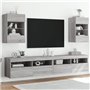 vidaXL Meubles TV muraux et lumières LED 2pcs Sonoma Gris 40x30x60,5cm