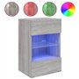 vidaXL Meubles TV muraux et lumières LED 2pcs Sonoma Gris 40x30x60,5cm
