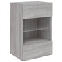 vidaXL Meubles TV muraux et lumières LED 2pcs Sonoma Gris 40x30x60,5cm