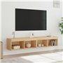 vidaXL Meubles TV avec Lumières LED 2 pcs, Armoires de Télévision Murales, Meubles Télé Suspendus avec Rangement Salon, Moderne,