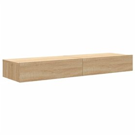 vidaXL Meubles TV avec éclairage LED 2 pcs chêne Sonoma 60x35x15