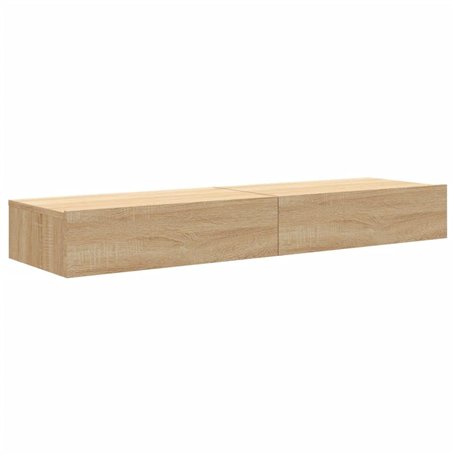 vidaXL Meubles TV avec éclairage LED 2 pcs chêne Sonoma 60x35x15