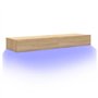 vidaXL Meubles TV avec éclairage LED 2 pcs chêne Sonoma 60x35x15,5 cm, Armoire avec lumières LED, Support TV, Armoire Murale, Me