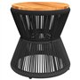 vidaXL Table Basse avec Base en Fil de Fer Noir Bois d'acacia Massif, Table latérale, Table de Salon, Table d'accent, Bout de ca