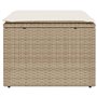 vidaXL Tabouret de Jardin avec Coussin, Siège avec Housse, Meuble de Terrasse Patio Balcon Extérieur, Beige 55x55x37cm Résine Tr
