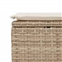 vidaXL Tabouret de Jardin avec Coussin, Siège avec Housse, Meuble de Terrasse Patio Balcon Extérieur, Beige 55x55x37cm Résine Tr